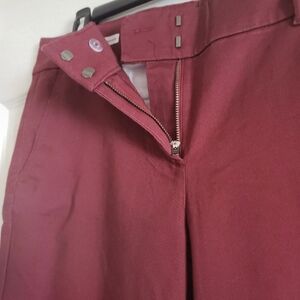 Burgundy High-Waisted Pants